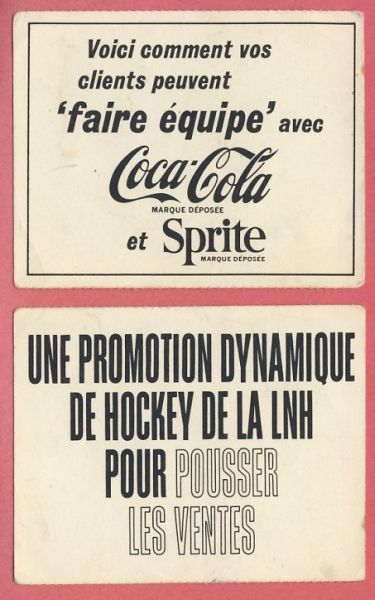 1965-66 Coca Cola Ad Backs